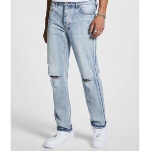 KSUBI Hazlow City High Trashed Straight-Leg Denim Jeans Men’s 32 Blue
